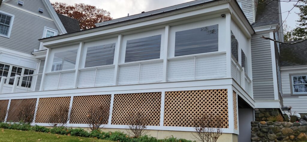 Porch enclosure from street view.